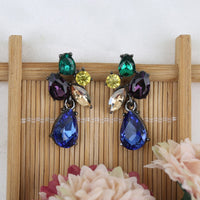 Cute Girl Simple Style Crystal Steel Needle Earrings