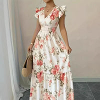 European And American-style Printed Sleeveless Dress