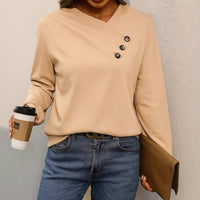 Women's Casual V-neck Long Sleeve Pullover Regular Sweater