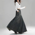 High-waisted Figure-flattering A-line Flared Retro Denim Skirt That Hugs The Hips