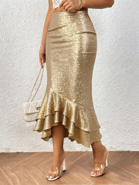 Womens Low-rise Shimmering Mermaid Skirt