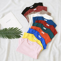Children Candy-colored Top Baby Half Sleeve Cotton T-shirt