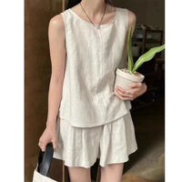 Sleeveless Tank Top And Wide-leg Shorts Two-piece Set That Flatters The Figure