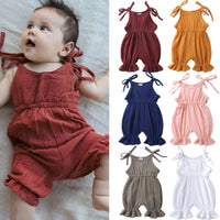 New Arrivals Newborn Toddler Baby Girls Sleeveless Solid Romper Jumpsuit Outfit