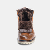 Polished and velvet warm cross men's Martin boots
