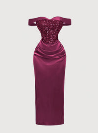 Women's Fashionable Sequined Strapless Bodycon Dress