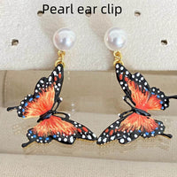 French Enamel Hand-painted Butterfly Earrings Necklace