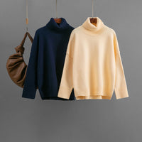 Arrival Casual Loose All-Match Solid-Color Turtleneck Sweater
