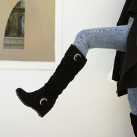 Wedge-heel British-style High-top Womens Knee-high Boots