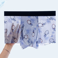 Digital Printing Men's Honeycomb U Convex Boxer Briefs Ice Silk Seamless
