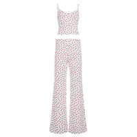 V-neck Camisole And Low-rise Loose Straight-leg Pants For Loungewear