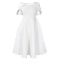 Womens Solid-Color Casual Chic Dress