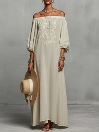 Off-shoulder Long Dress Vacation Dress