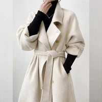 Loose-fitting Double-faced Cashmere Coat, Extra-thick Wool Overcoat