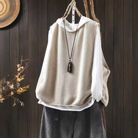 Retro Casual Round Neck Pullover Knitted Cotton Vest