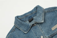 Embroidered Letters Denim Clothes Jacket Men's Trendy Punk