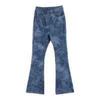 Women's Tie Dyed Bootcut Jeans High Waist Slim Skinny Fit