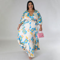 Loose-fitting Pleated Maxi Dress For Women