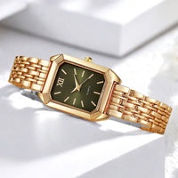 The Lady Is Just Wearing A Square Quartz Watch