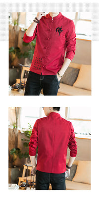 Chinese Style Men's Embroidered Buddha Casual Jacket