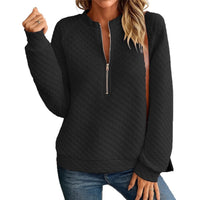Stand Collar Long Sleeve Women's Pullover Multi-color Top