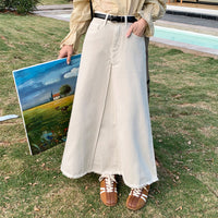 Women's High Waist Retro Denim Skirt