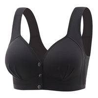 Front Buckle Without Steel Ring Plus Size Bra Backless Traceless Without Steel Ring Big Breast Contrast Bra
