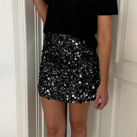 Elegant And Chic With Shiny Trim Bodycon Mini Skirt