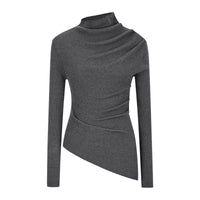 Sexy Off-the-Shoulder Long-Sleeve Knit Top For Women With A Slanted Neckline