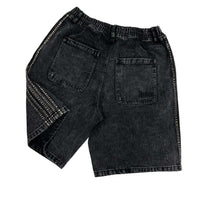Hip Hop Striped Embroidery Baggy Denim Shorts