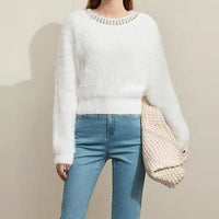 Stylish Cropped Womens Pullover Sweater