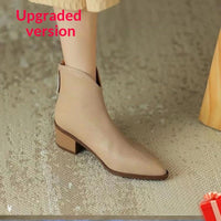 Brown French Short Boots For Women Spring And Summer
