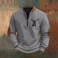 Polo Buckle Sweater 3D Printing Men's Half Zipper Printing