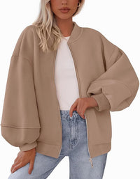 Zip Sweatshirt Jacket Casual Long Sleeve Pilot Coat