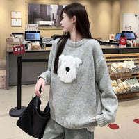 Cartoon Plush Puppy Soft And Cuddly Crew-neck Sweater