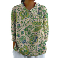 Creative Retro Chinese Style Floral Print Shirt