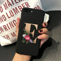 Creative Letters Black Matte Soft Phone Case