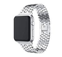 Scale Grain Zinc Alloy Five-bead Honeycomb Strap