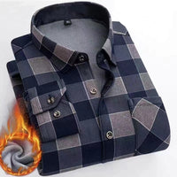 Thickened Velvet Padded Shirt Thermal Plaid