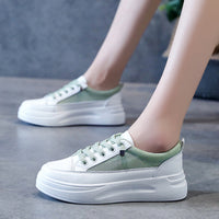 Mesh casual platform white shoes