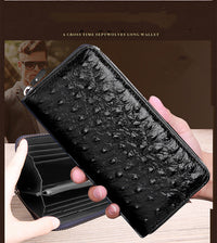 Men's Top Layer Cowhide Long Leather Clutch