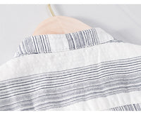 Cotton Breathable Casual Short Sleeve Simple Striped T-shirt
