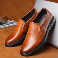 Men's Leather Formal Wear Round Toe Business  Casual Shoes