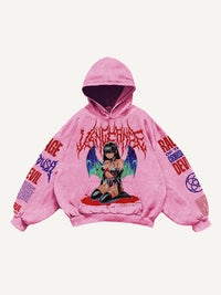 Men's Printed Hooded Loose Retro Sweatshirt