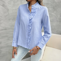 Temperament Leisure Cardigan Solid Color Top Shirt