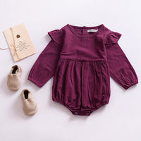 Crissa Romper Pure Cotton Color Small Flying Sleeves One-piece Romper