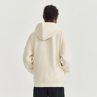 Fleece-lined Hooded Solid Color Loose Thick Trendy Brand Men