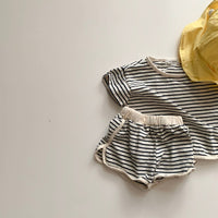 Baby Cotton Loose T-shirt Shorts Two-piece Set