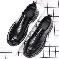 Hollow Leather Shoes Men's Plus Size Low-top Business