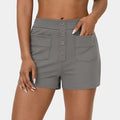 Urban-style Elegant Womens Clothing Polyester Patchwork Mid-rise Shorts For Women